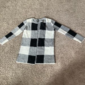 White and black plaid cardigan ,S, bobeau